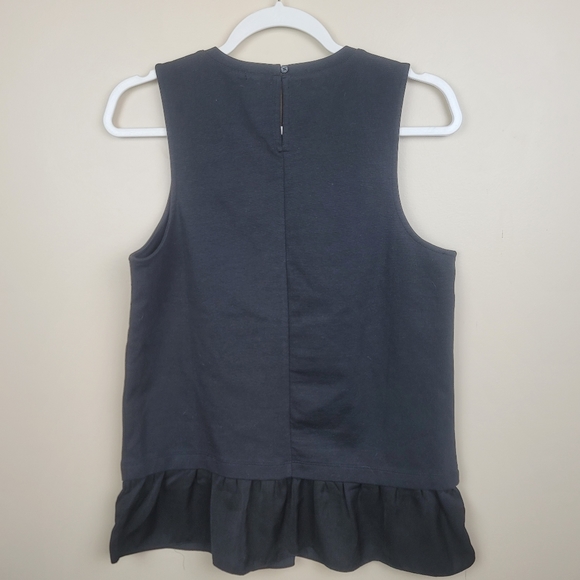NWT J. Crew Factory Black Peplum Top size S - Picture 3 of 5